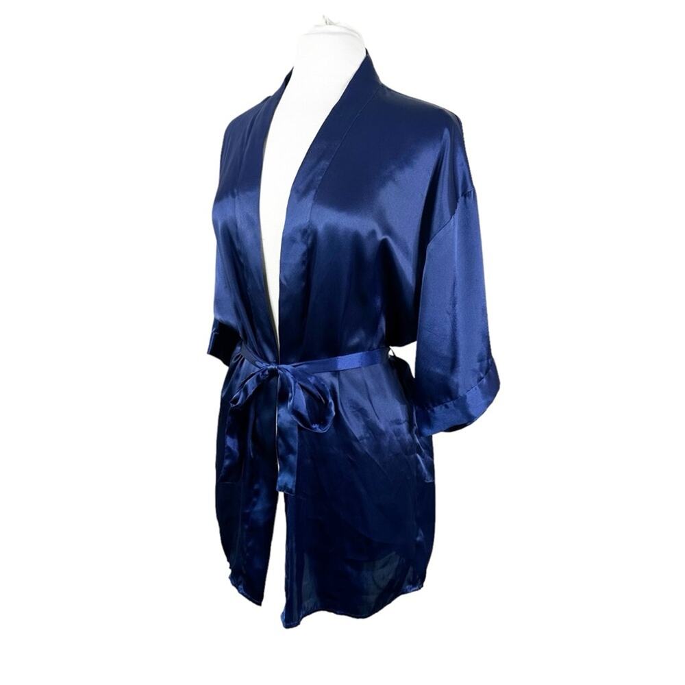 Vintage Victoria's Secret Gold Label Robe One Size Purple Belted Satin